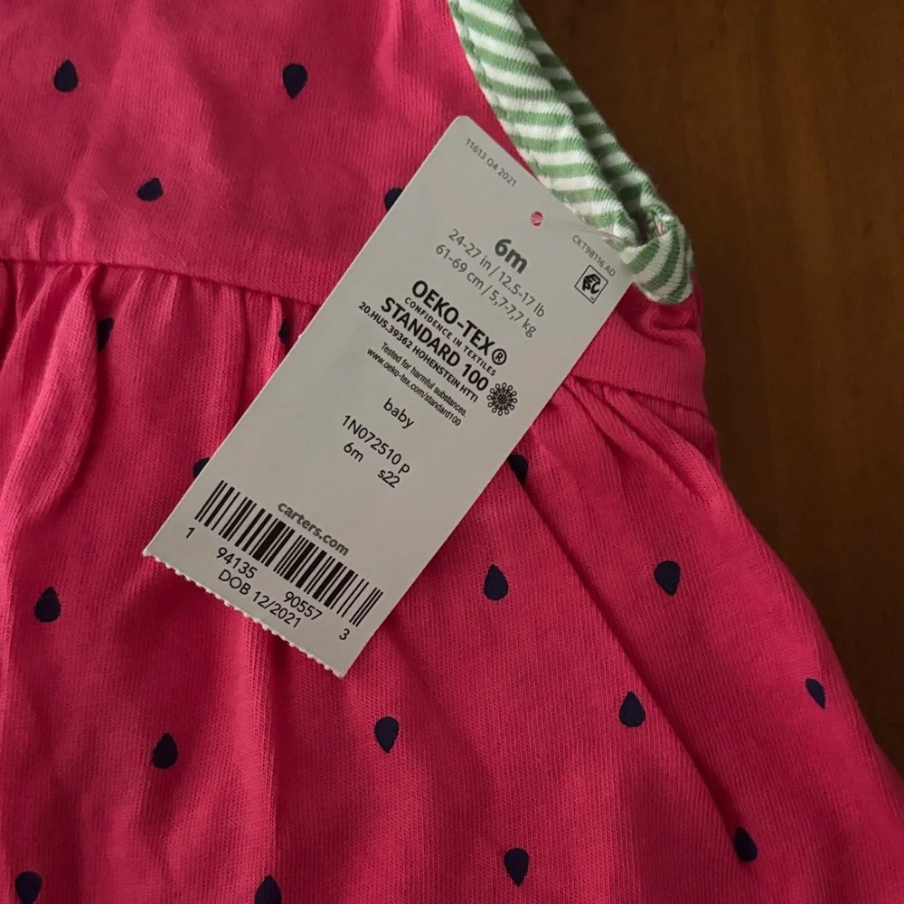 Carter's Pink and Green Diaper Cover Dress